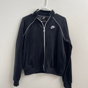 Nike Women's Velour Black Jacket | Size Medium